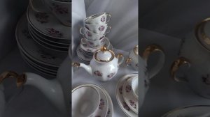 Сервиз "Сигулда" Рижский фарфор 1970е, автор Эрик Элер. Ручная роспись, золочение. 21 предмет