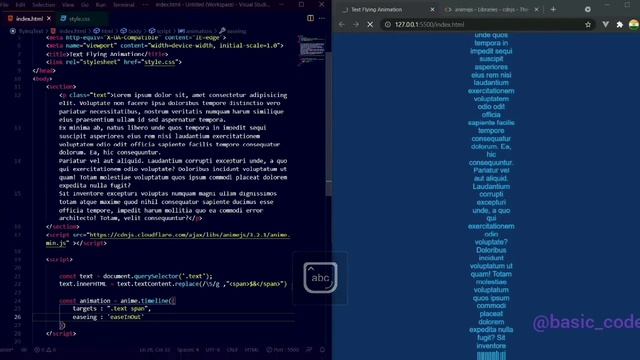 Flying Text Animation using html,css,js,animejs смотреть онлайн