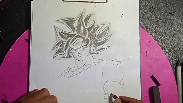 drawing songoku ultra instinct|step by step drawing goku use pencil смотреть онлайн