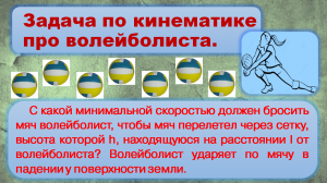 Задача по кинематике про волейболиста