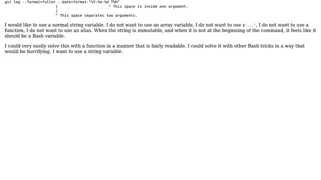 How can I make this Bash variable work: myformat="--format=fuller --date=format:%Y-%m-%d T%H"? смотреть онлайн