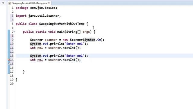 Java code to swap two numbers without temp variable смотреть онлайн