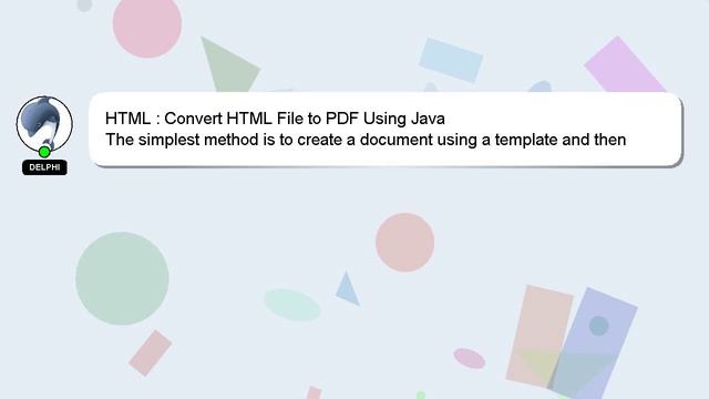 HTML : Convert HTML File to PDF Using Java смотреть онлайн
