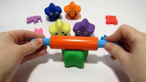 Играем и учим цвета на английском языке со звёздочками смайликами из пластилина Play-Doh.