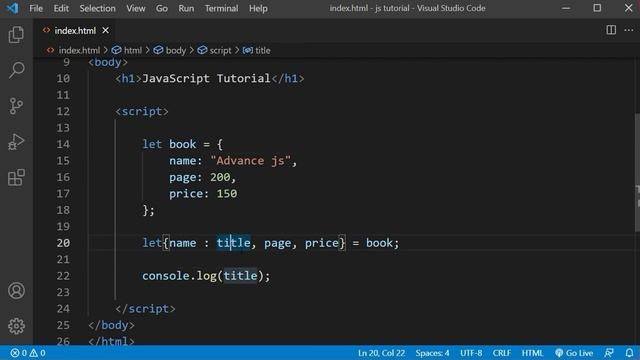 Advanced JavaScript Tutorial in Hindi [Part 86] - Object Destructuring in ES6 (JavaScript)