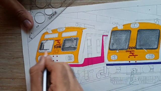 Drawing Mumbai Local train! Siemens and Bombardier Rake Together! Indian Railways ?