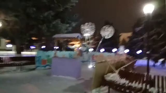 Ночной новогодний Котовск (Подольск, Одесская область) смотреть онлайн