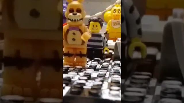 Уильем Афтон Феолетовый парень Спрингбонни и Спрингтрап  лего   фнаф   анимация 