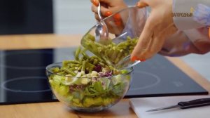 Салат из зелёной фасоли и чай с липой! Вегетарианское сытное блюдо!