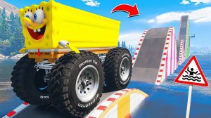 ПРОЕХАЛ ВОДНЫЕ КОЧКИ на ГИГАНТСКОМ СПАНЧ БОБ в ГТА 5 МОДЫ - ЭКСПЕРИМЕНТЫ в GTA 5 MODS