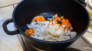 Овощное соте с кабачком и баклажаном