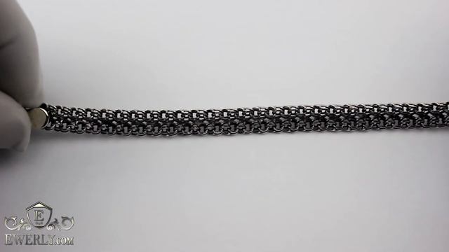 Браслет из серебра Двойной Бисмарк на руку с чернением. смотреть онлайн