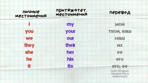 Личные и притяжательные местоимения английского языка