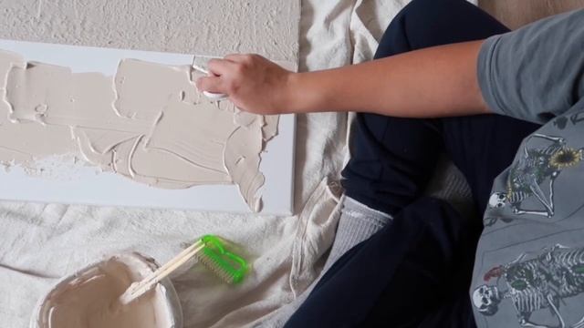 DIY TEXTURED WALL ART || DIY FRAME || HOW TO MAKE EASY LARGE MINIMALIST + MODERN HOME DECOR