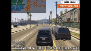 GTA V Lowest Settings Intel HD620 Core i3 7020u 12GB RAM