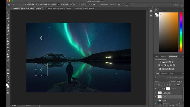 HOW to ADD THE MOON to any image using photoshop смотреть онлайн