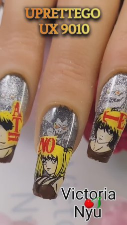 #shinigami #deathnote #anime #nails #nailart #stamping #naildesign #uprettego #маникюр #ногти #style