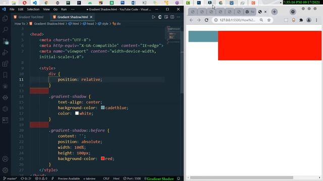 Gradient Shadow | How to create Gradient Shadow in HTML with CSS only