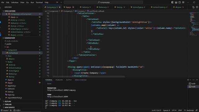 React JS CRUD Actions using REDUX Pattern MUI Design & JSON SERVER API