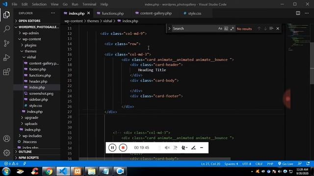 Create Wordpress PhotoGallery Theme From Scratch Source Code
