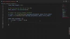 Fenics Tutorial: 1D Heat Conduction