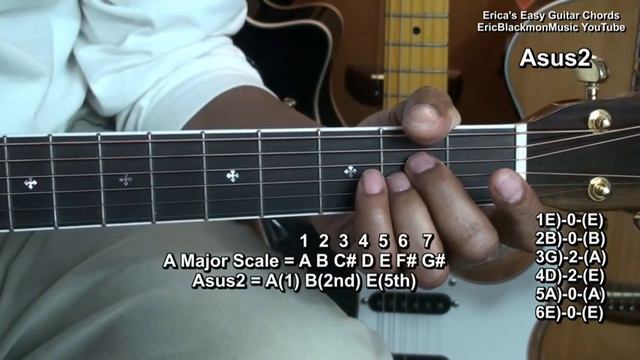 How To Play Asus2 Erica's EASY Chords #1 @EricBlackmonGuitar смотреть онлайн