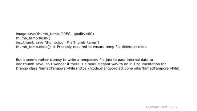 Django : How to save pillow image object to Django ImageField?