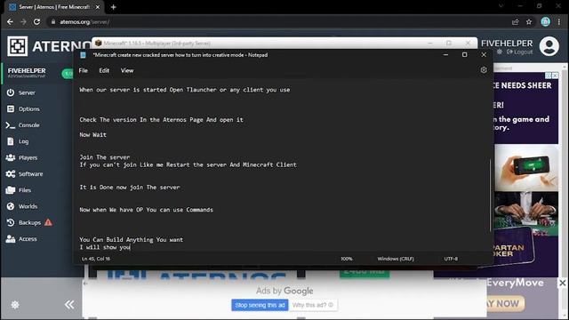 How to Change The Gamemode In your Aternos Server смотреть онлайн