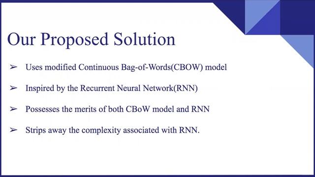 Reverse Dictionary Using an Improved CBoW Model смотреть онлайн