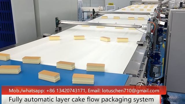 Layer cake automatic packaging system, cake packaging line, bakery automatic packaging solution