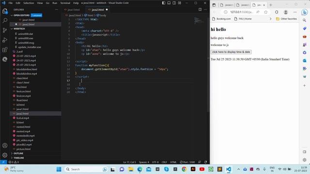 #webitech | Lesson - 33 | How To Style Element Using JavaScript in HTML | Web development tutorial