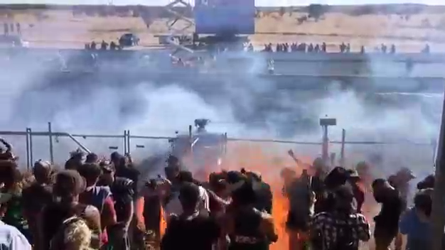 Поджог трибуну