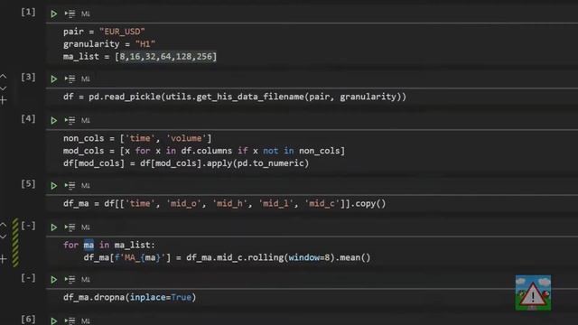 Forex bot & backtest system with Python #17 - Multiple moving averages, some Pandas speed
