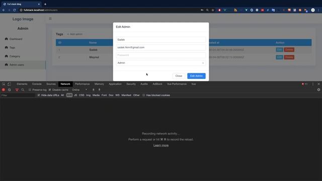 Add/Edit user with Laravel unique validation | Full Stack Laravel Vue Development | Part 20