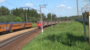 ЧС7-199 с поездом "Латвияс Экспресис", ЭД2Т-0026, перегон Нахабино - Дедовск