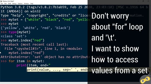 • Python Tutor 08 | Usage of SET data type