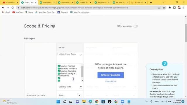 How to create gig for amazon virtual assistant on fiverr in Pashto | 04 | #fiverrgig