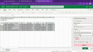 CONDITIONAL FORMATING BLLING SCHEDULE MICROSOFT TEAM PT ABP xlsx   Microsoft Excel Online and 2 mor