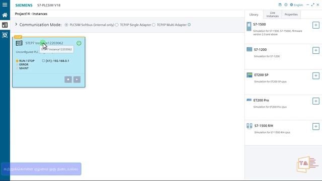 TIA Portal V18 PLC Program Simulation Using PLCSIM V18
