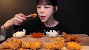 SUB)단짠바삭 bhc 뿌링클 치킨 먹방!?치즈볼 닭목살튀김 뿌링핫도그까지 꿀조합 리얼사운드 Chicken Mukbang Asmr