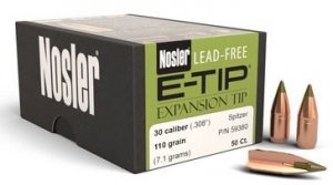 Пуля для охоты Nosler E-Tip .30 ( 300 АСС), 110 gr/7,1 грамм, ВС-0,245