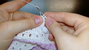 Край изделия крючком// обвязать плед// часть 3