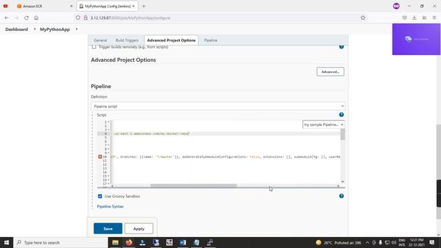 Automate Docker builds using Jenkins Pipeline to Create Docker image and Upload to AWS ECR | Hindi
