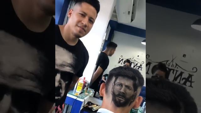 Lionel Messi by hair cutting