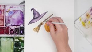 Easy Watercolour Halloween Illustrations