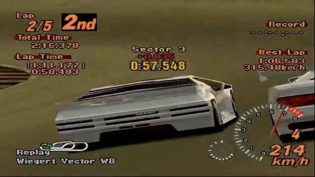 Gran Turismo 2 - Vector W8 - Red Rock Valley смотреть онлайн