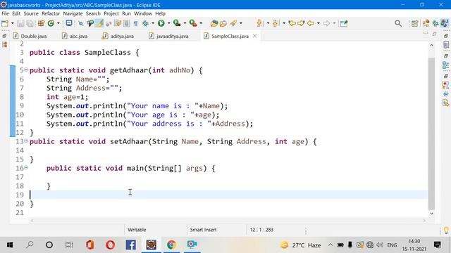 Global Variable || Java ||(15_Nov_2021) Part - 1 смотреть онлайн