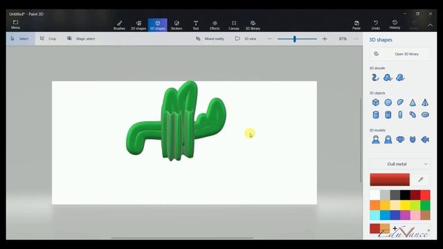 Creating 3D model of a Cactus Plant using Paint 3D смотреть онлайн