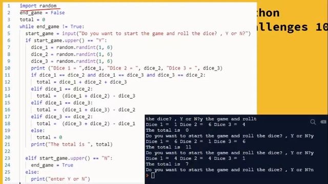 Python challenges level 4 challenge 10