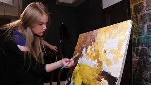 Процесс создания картины художником